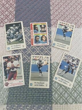 Vintage NFL Football Trading Cards Lot - Dallas Cowboys, Washington Redskins, NY